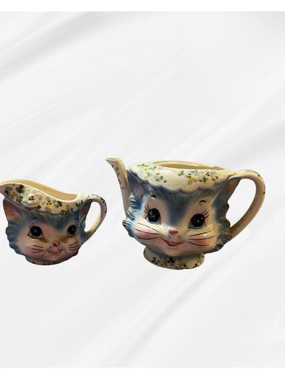RARE Vintage 50’s Lefton "Miss Priss" Cat Tea Set & Cookie Jar - Picture 3 of 12